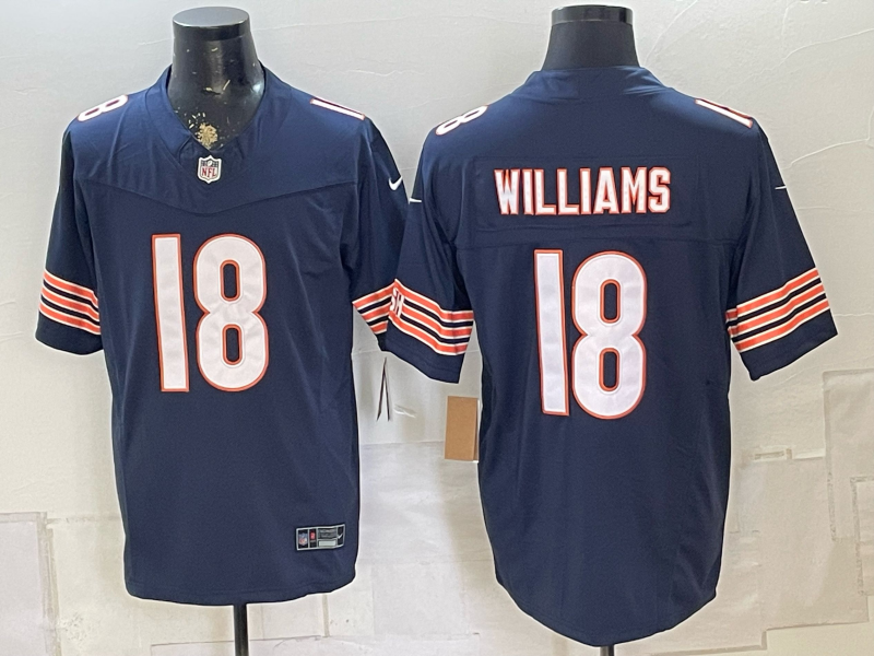 Men 2026 Chicago Bears #18 Williams Blue Nike Limited NFL Jersey 0815004